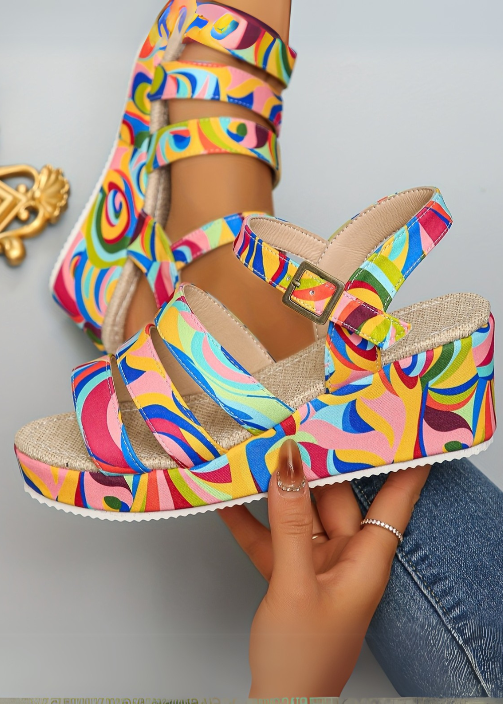 Jada | Colourful Wedge Sandal